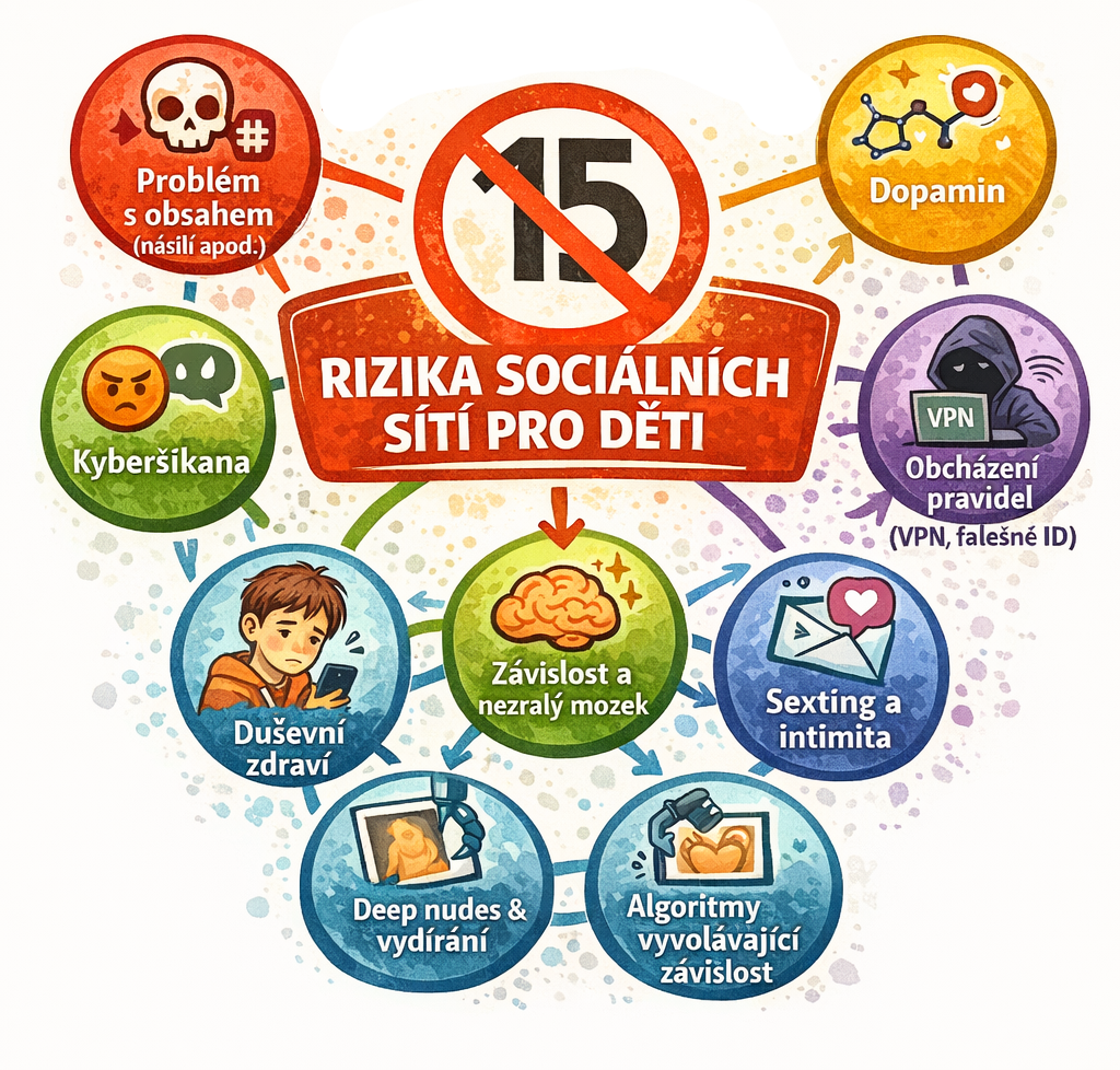Schéma rizik sociálních sítí